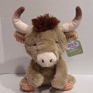 Spark Create Imagine Bull Plush with added rattle and Crinkle Sounds Cuddle Soft